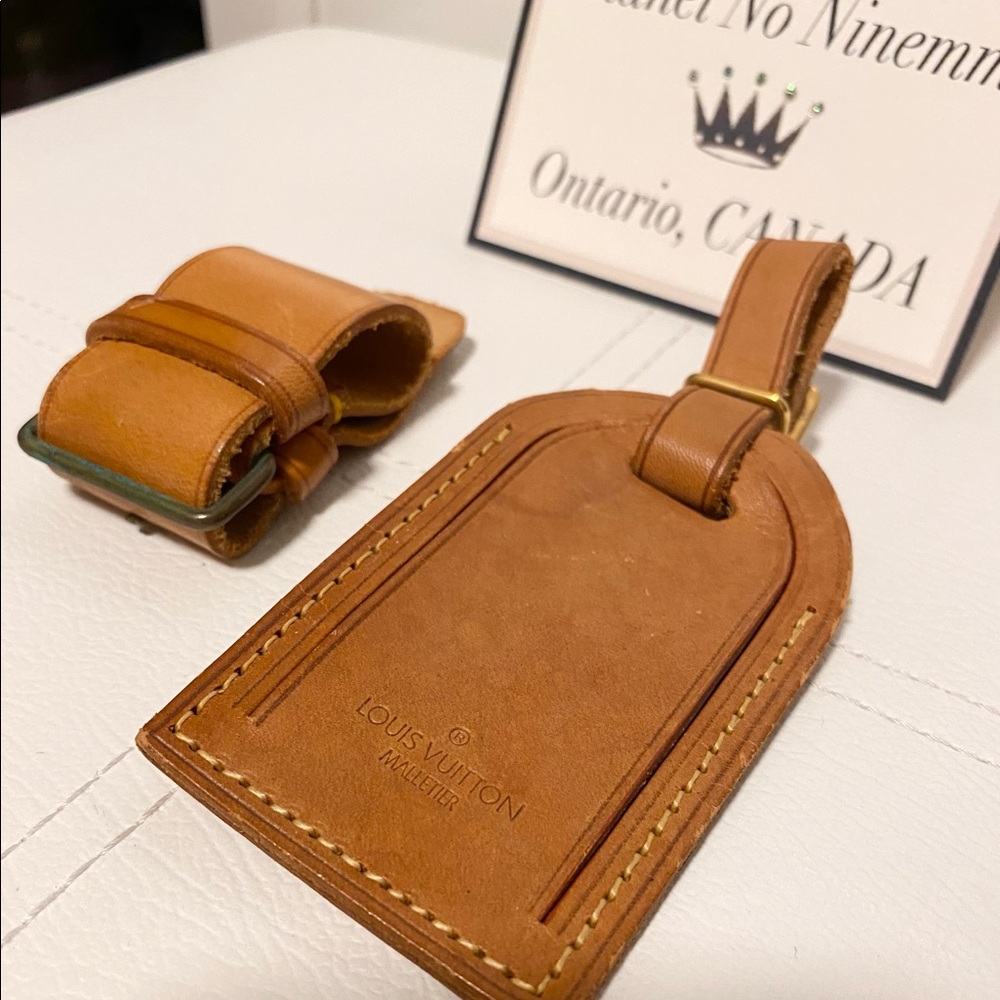 Authentic Louis Vuitton Luggage Tag and Poignet